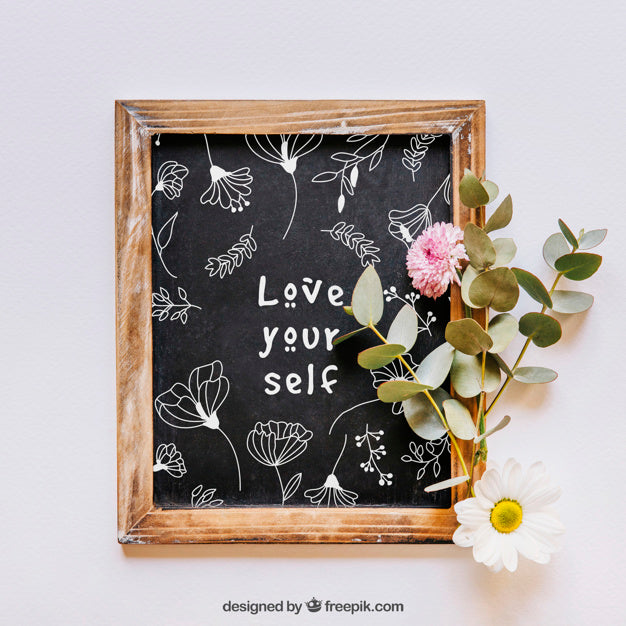 Valentine Elements And Frame Mockup Psd