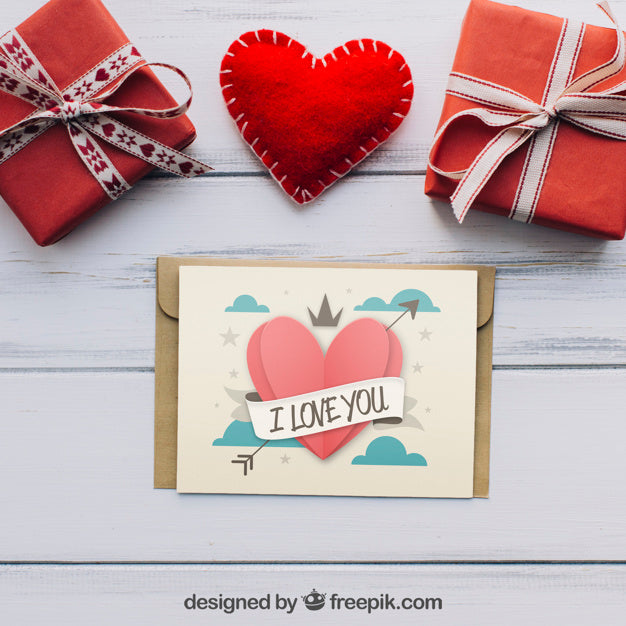 Valentine Elements And Frame Mockup Psd