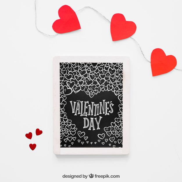 Valentine Elements And Frame Mockup Psd