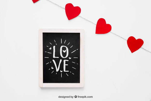 Valentine Elements And Frame Mockup Psd