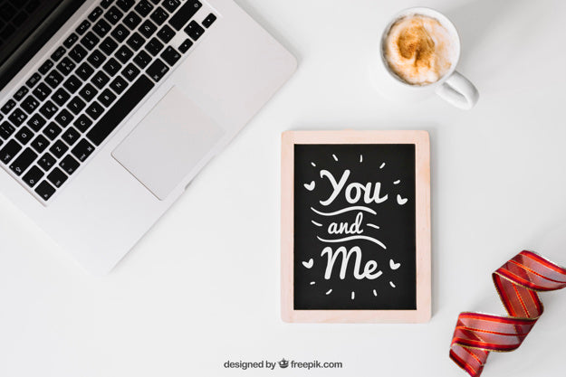 Valentine Elements And Frame Mockup Psd