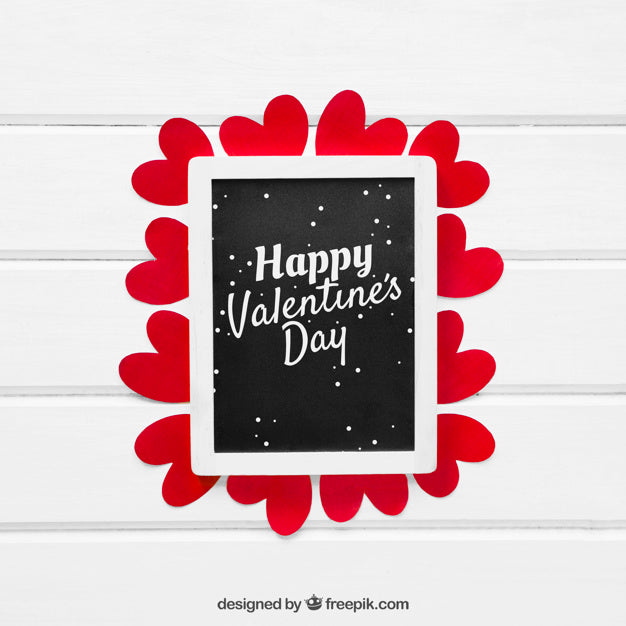 Valentine Elements And Frame Mockup Psd