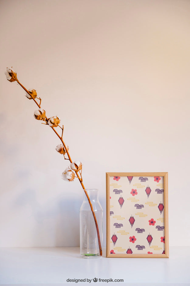 Valentine Elements And Frame Mockup Psd