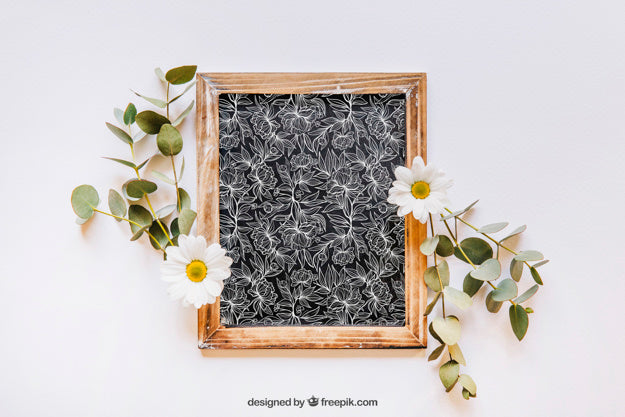 Valentine Elements And Frame Mockup Psd