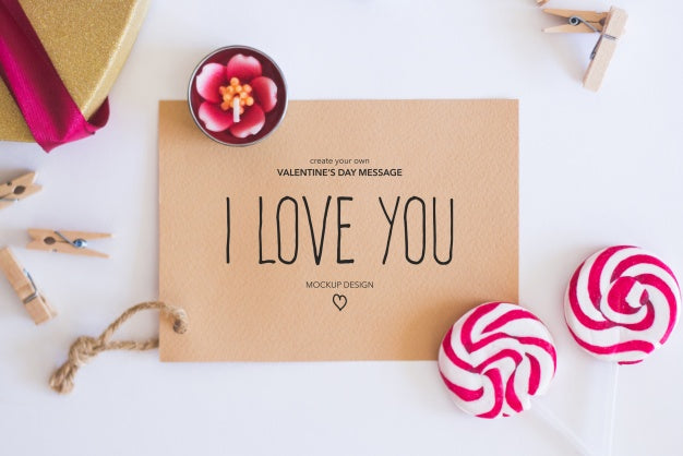 Valentine Elements Mockup Psd