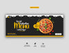 Valentine Food Menu And Delicious Pizza Facebook Cover Banner Template Psd
