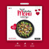 Valentine Food Menu And Restaurant Social Media Banner Template Psd