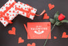 Valentines Card Mockup With Decorative Composition Psd
