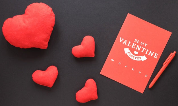 Valentines Card Mockup With Decorative Composition Psd