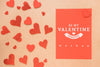 Valentines Card Mockup With Decorative Composition Psd