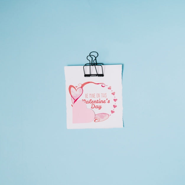 Valentines Card Mockup With Decorative Composition Psd