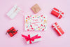 Valentines Card Mockup With Presents Psd