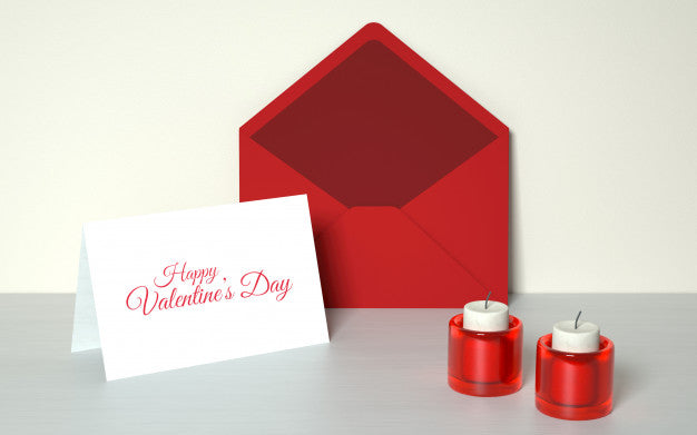 Valentine'S Card With Candles Psd