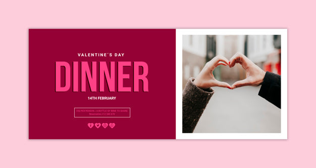 Valentines Day Banner Mockup With Image Psd