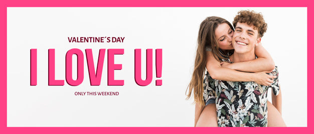 Valentines Day Banner Mockup With Image Psd