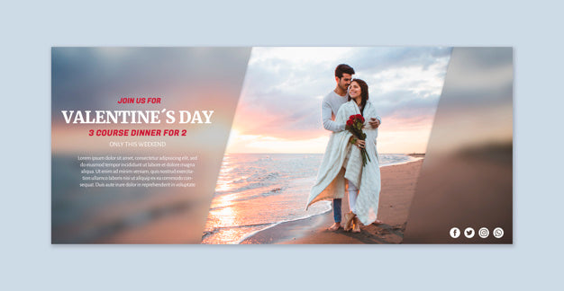 Valentines Day Banner Mockup With Image Psd