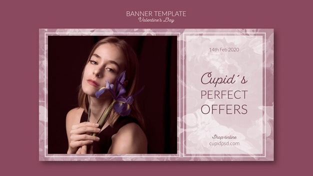 Valentine'S Day Banner Template Concept Psd