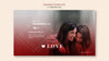 Valentine'S Day Banner Template With Female Couple Psd