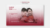 Valentine'S Day Banner Template With Male Couple Psd