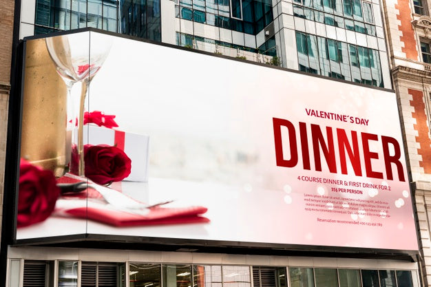 Valentine'S Day Billboard Mock-Up Psd