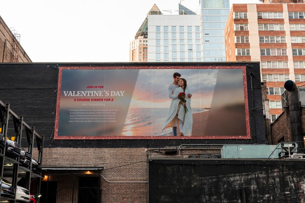 Valentine'S Day Billboard With Mock-Up Psd