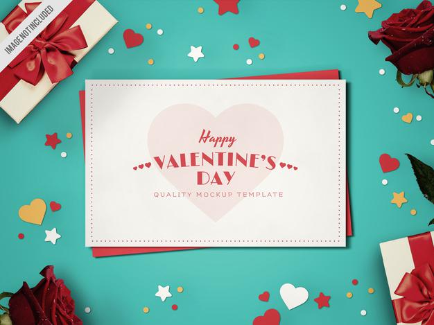 Valentines Day Card Mockup Psd