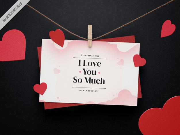 Valentines Day Card Mockup Psd