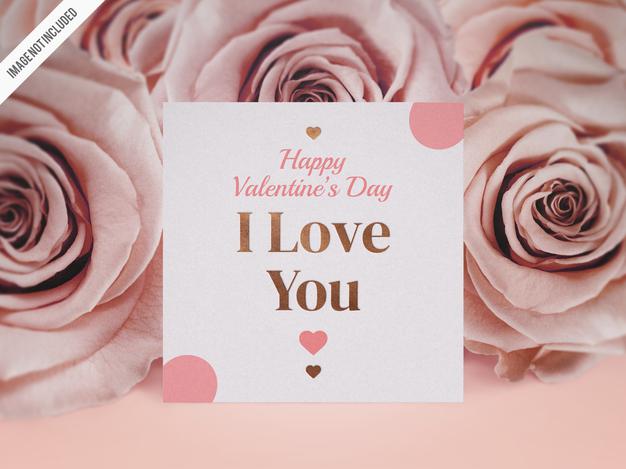 Valentines Day Card Mockup Psd