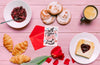 Valentines Day Card Mockup With Breakfast Psd