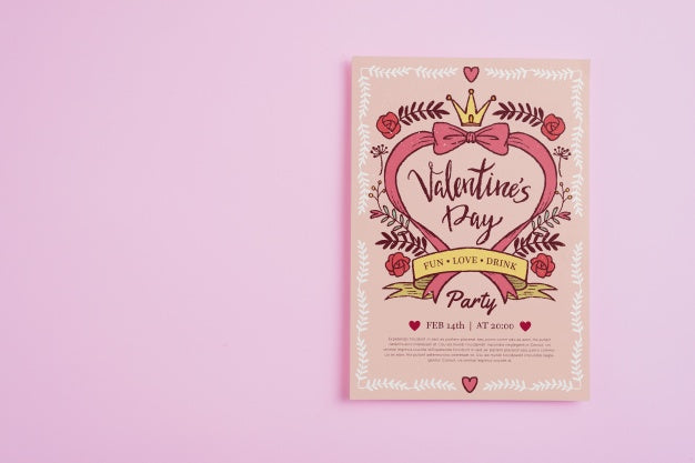 Valentines Day Card Mockup With Copyspace Psd
