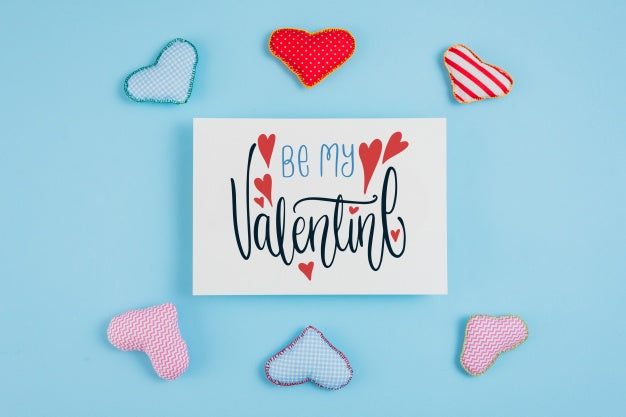 Valentines Day Card Mockup With Elements Psd