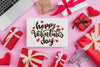 Valentines Day Card Mockup With Elements Psd
