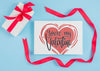 Valentines Day Card Mockup With Ribbon Psd
