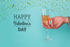 Valentines Day Celebration With Champagne Psd