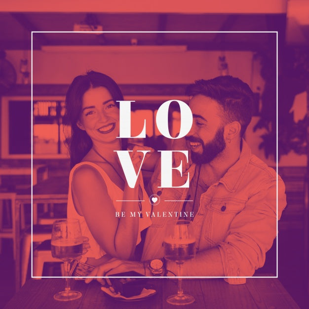 Valentines Day Cover Mockup With Image Psd