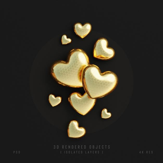 Valentines Day Cute Love Hearts Decorative Composition Isolated And Transparent 3D Rendering Psd