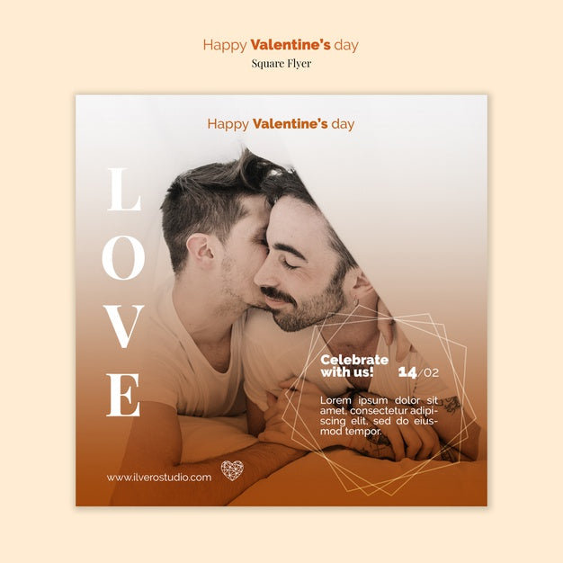 Valentine'S Day Flyer Mock-Up With Male Partners Psd