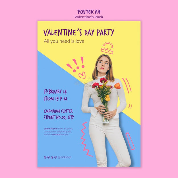 Valentine'S Day Flyer Template Psd