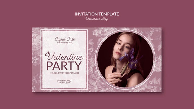 Valentine'S Day Inviation Template Psd