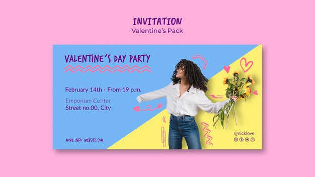 Valentine'S Day Invitation Template Psd