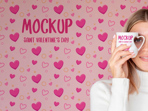 Valentine'S Day Minimal Concept Mock-Up Psd