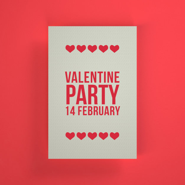 Valentine'S Day Party Invitation Psd