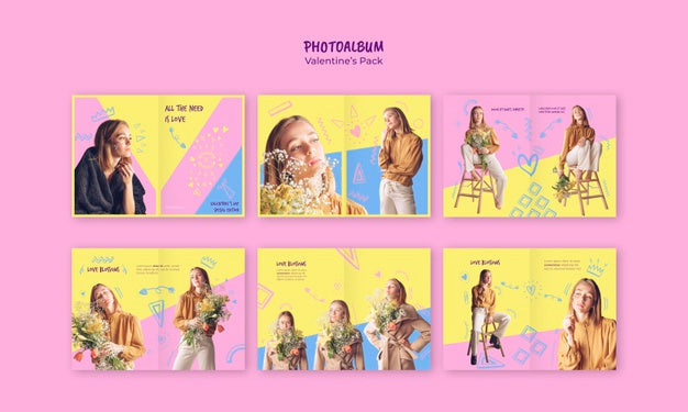 Valentine'S Day Photoalbum Set Template Psd