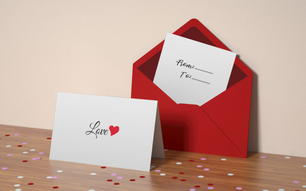 Valentine'S Day Postcard Mockup Psd