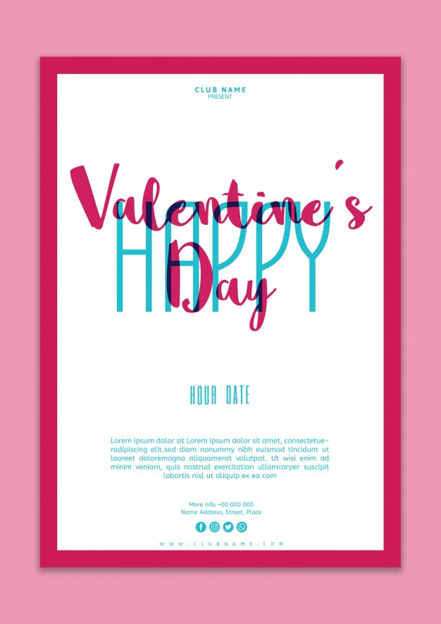 Valentines Day Poster Mockup Psd