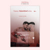 Valentine'S Day Poster Template With Male Couple Psd