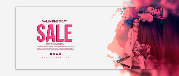 Valentines Day Sale Banners Mockup Psd