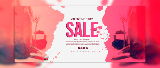 Valentines Day Sale Banners Mockup Psd