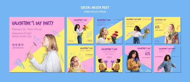 Valentine'S Day Social Media Post Template Psd