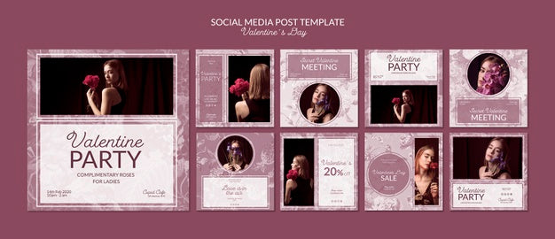 Valentine'S Day Social Media Post Template Psd